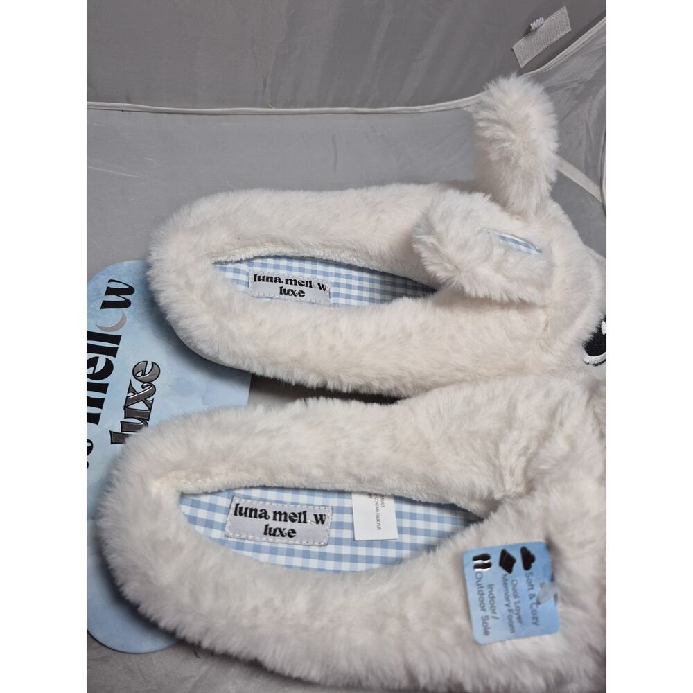 ๐ฅ LUNA MELLOW Luxe Plush Bunny 2x Memory Foam Slippers M (US 6.5 - 7.5) B6 - Picture 5 of 8
